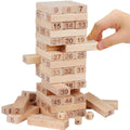 Wooden Tower Stacking Game for Kids & Adults | 54 Wooden Blocks + 4 Dice | Fun Educational Game for Numeracy, Literacy & Spatial Awareness | Indoor Family Game