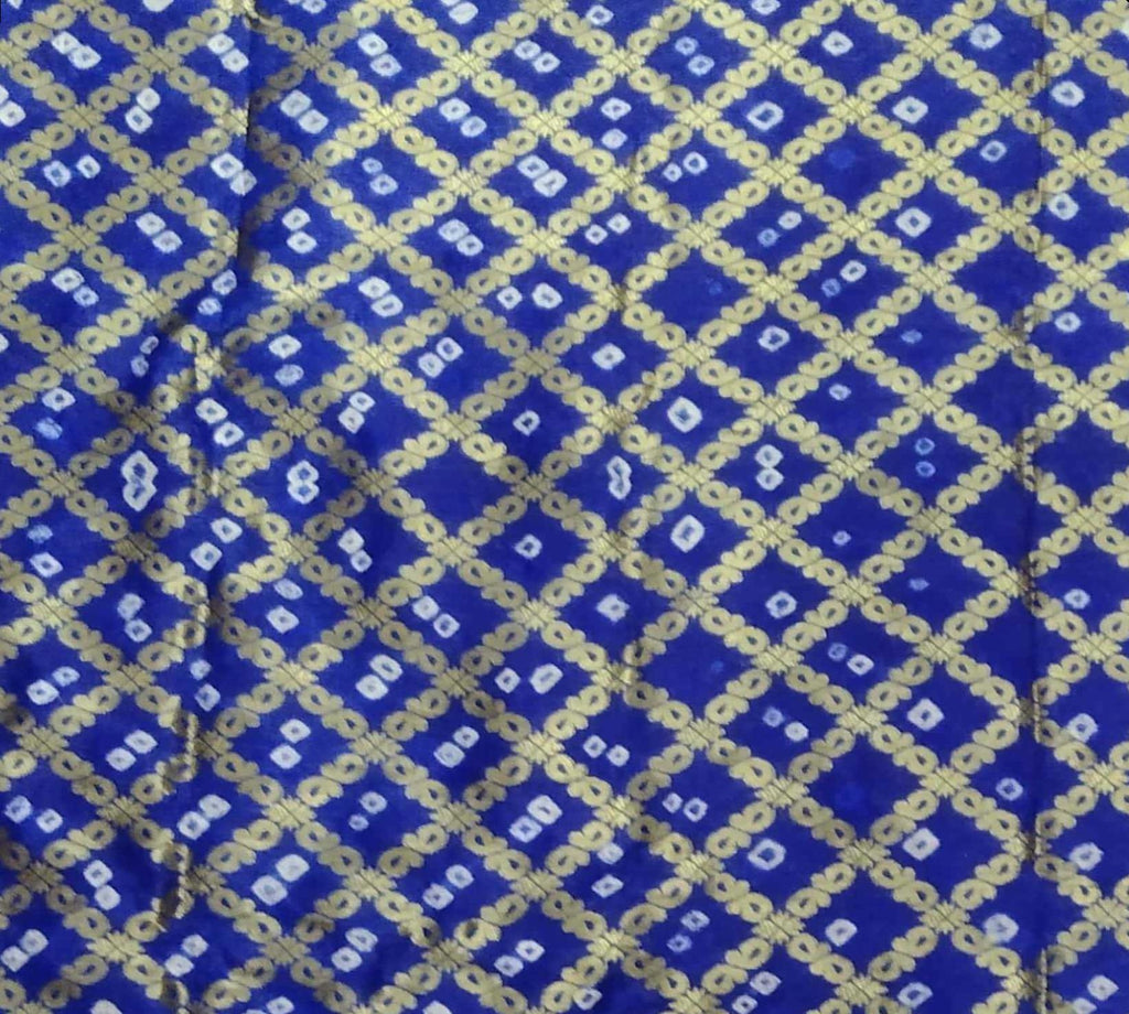 AMIT ENTERPRISES Jaipuri Rajasthani Art Silk Bandhani Gharchola Saree for Women – Handmade Traditional Saree, Blue, 6.10 Meters with Running Blouse