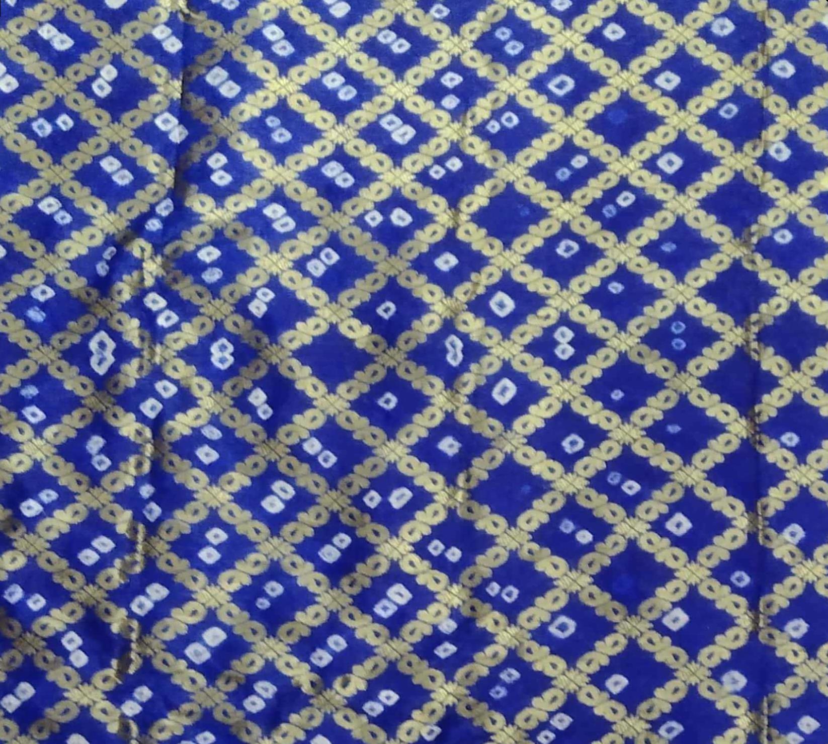 AMIT ENTERPRISES Jaipuri Rajasthani Art Silk Bandhani Gharchola Saree for Women – Handmade Traditional Saree, Blue, 6.10 Meters with Running Blouse