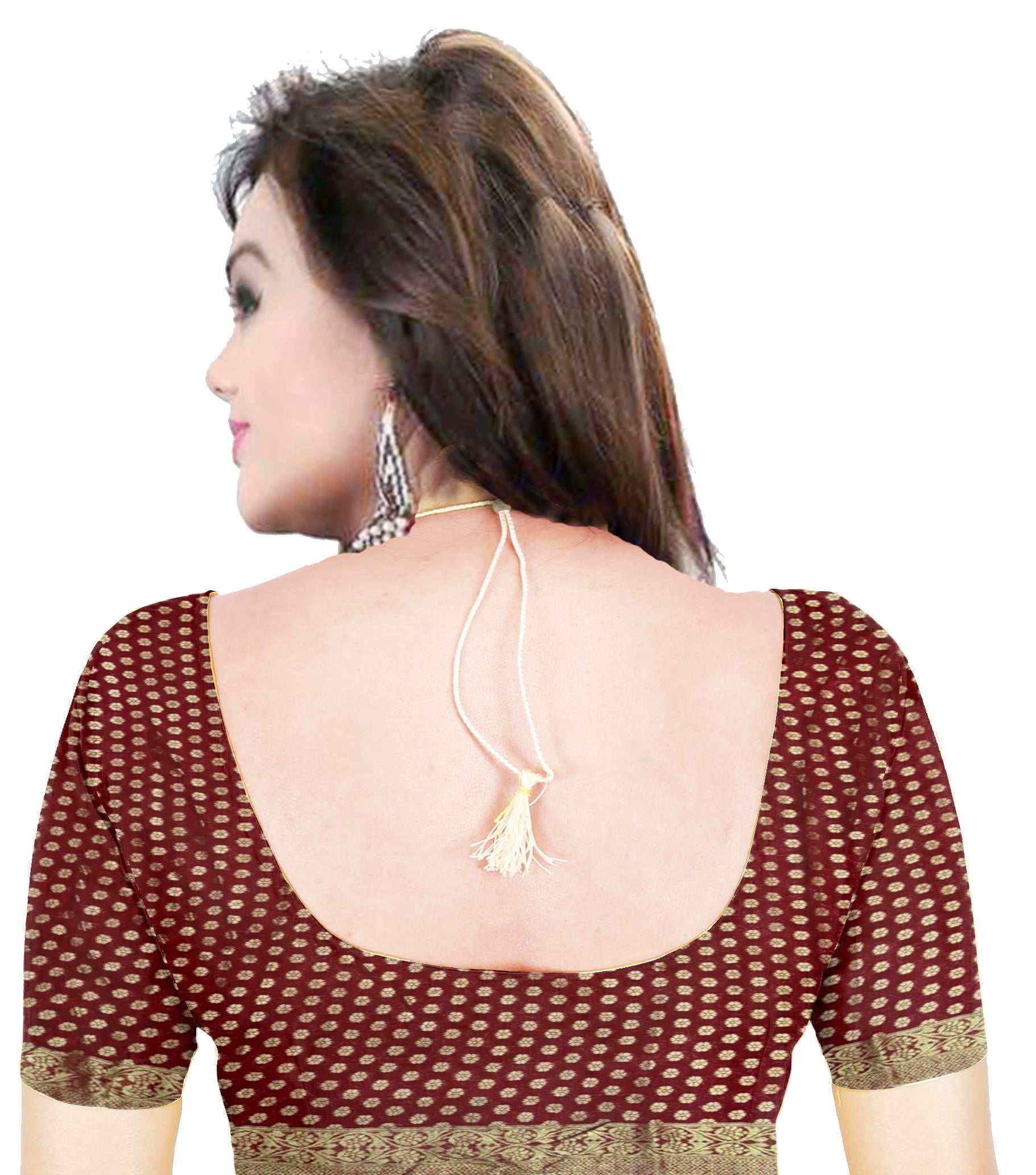 AMIT ENTERPRISES Designer Red Georgette Saree – Bel Design with Handcrafted Gharchola Jaipuri Bandhani Work, 6.10 Meters with Running Blouse