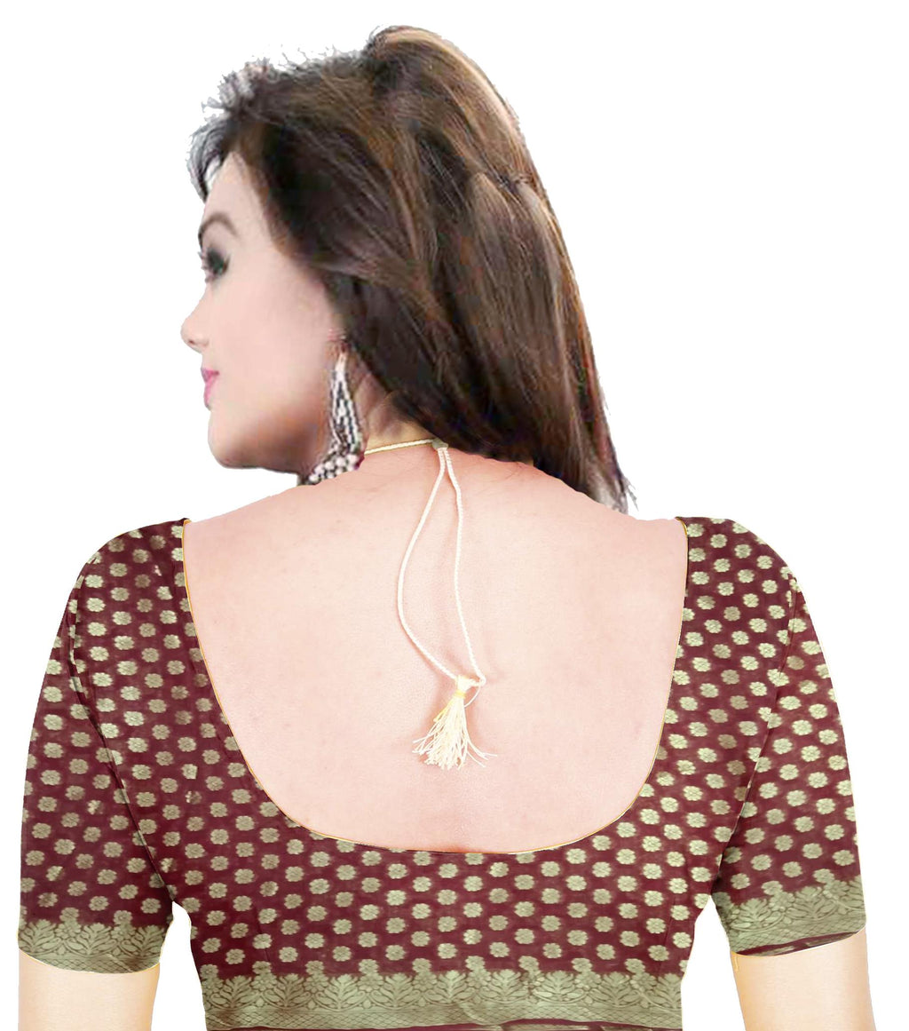 AMIT ENTERPRISES Designer Maroon Viscose Georgette Saree – Keri Design with Handcrafted Gharchola Jaipuri Bandhani Work, 6.10 Meters with Running Blouse